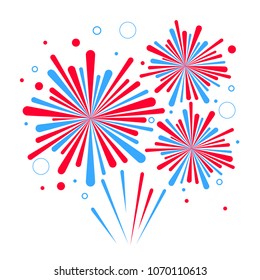 Vector holiday firework. Independence day of America