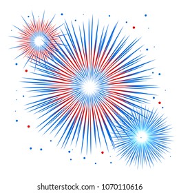 Vector holiday firework. Independence day of America