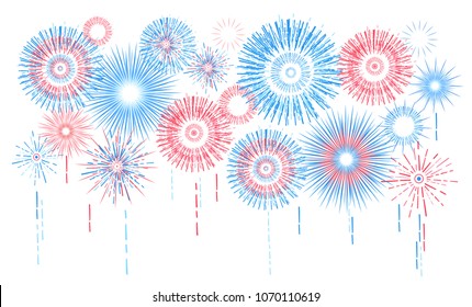 Fuego de feriado vectorial. Día de la Independencia de América