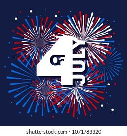 Vector holiday firework. Independence day of America