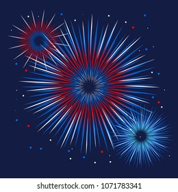 Vector holiday firework. Independence day of America