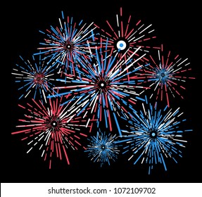 Vector holiday firework. Independence day of America