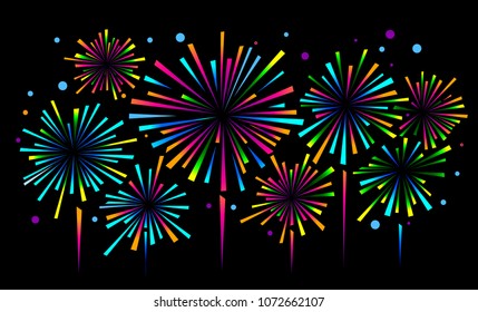 Vector holiday firework. Independence day of America