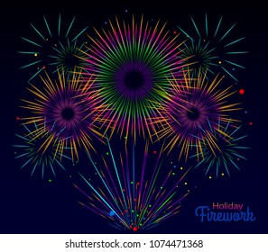 Vector holiday firework. Independence day of America
