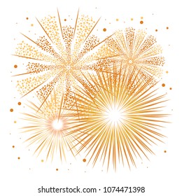 Vector holiday firework. Independence day of America