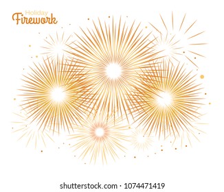 Vector holiday firework. Independence day of America