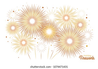 Vector holiday firework. Independence day of America
