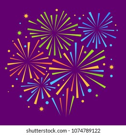 Vector holiday firework. Independence day of America