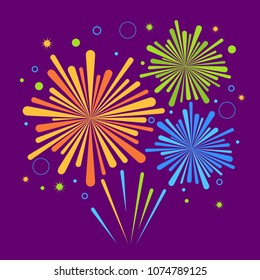 Vector holiday firework. Independence day of America