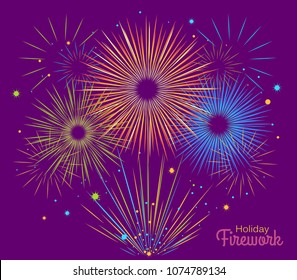 Vector holiday firework. Independence day of America