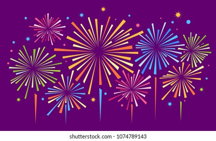 Vector holiday firework. Independence day of America