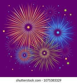 Vector holiday firework. Independence day of America