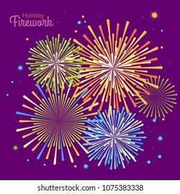 Vector holiday firework. Independence day of America