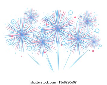 Vector holiday firework. Independence day of America