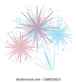 Vector holiday firework. Independence day of America