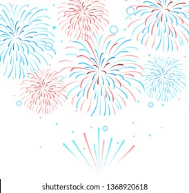 Vector holiday firework. Independence day of America