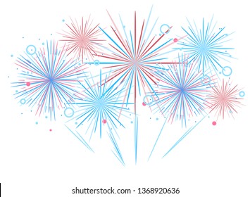 Vector holiday firework. Independence day of America