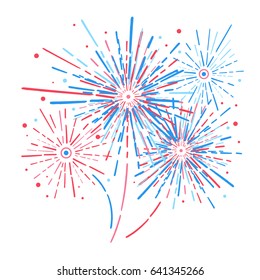 Vector holiday firework. Independence day of America