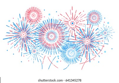 Vector holiday firework  Independence day America