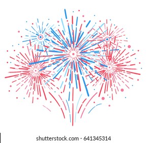 Vector holiday firework. Independence day of America