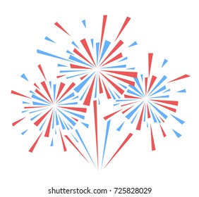 Vector holiday firework. Independence day of America