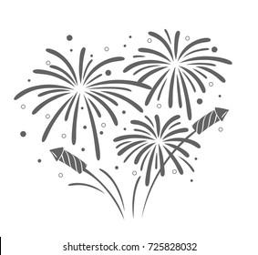 Vector holiday firework. Independence day of America