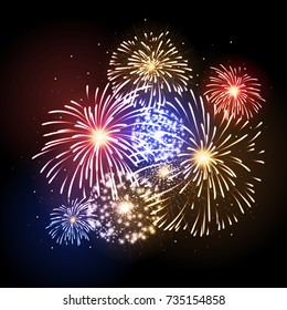 Vektorferien-Feuerwerk. Unabhängigkeitstag