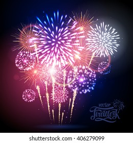 Vector holiday fireworks