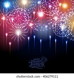 Vector holiday fireworks