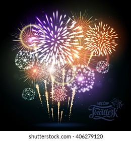 Vector holiday fireworks