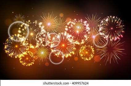 Vector holiday fireworks