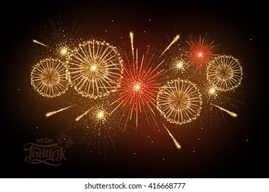 Vector holiday fireworks