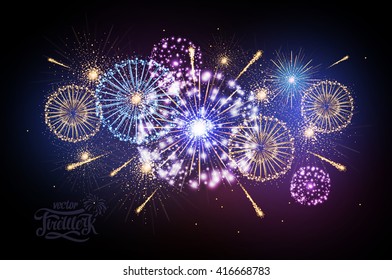 Vector holiday fireworks