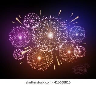 Vector holiday fireworks