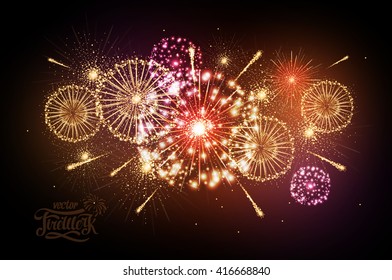 Vector holiday fireworks