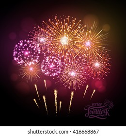 Vector holiday fireworks
