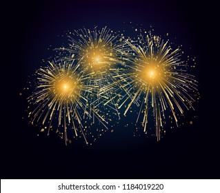 Vector Holiday Fireworks Background. Happy New Year 2022