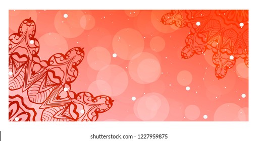 Vector hOLIDAY FLYER with Mandala Pattern. Template for Flyer or Invitation Card Design.