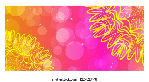 Vector hOLIDAY FLYER with Mandala Pattern. Template for Flyer or Invitation Card Design.