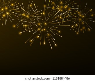 Vector holiday gold fireworks