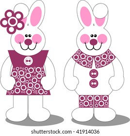 Vector. Holiday hare in color 03. More Cartoons see in portfolio
