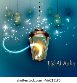 Vector holiday illustration of Eid Al Adha. 