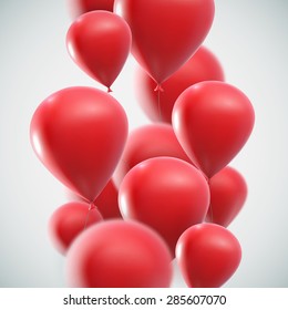 vector holiday illustration of flying realistic glossy balloons