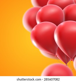 vector holiday illustration of flying realistic glossy balloons