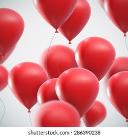 vector holiday illustration of flying realistic glossy balloons