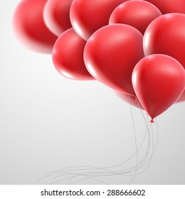 vector holiday illustration of flying realistic glossy balloons
