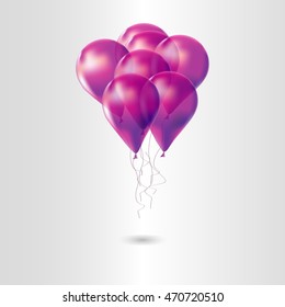 vector holiday illustration of flying realistic  balloons