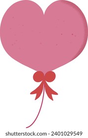 Vector holiday illustration of flying red balloon heart. Happy Valentine's Day