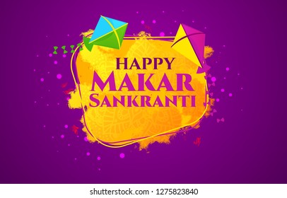 vector holiday illustration. Makara Sankranti or Sankranti. Hindu harvest festival, celebrated at the winter solstice. graphic design for posters, flyers, cards, brochures, covers.