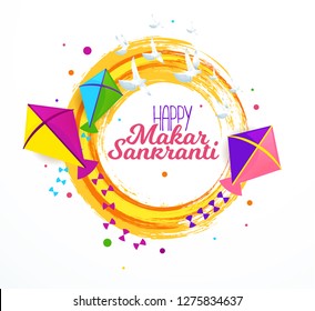 vector holiday illustration. Makara Sankranti or Sankranti. Hindu harvest festival, celebrated at the winter solstice. graphic design for posters, flyers, cards, brochures, covers.